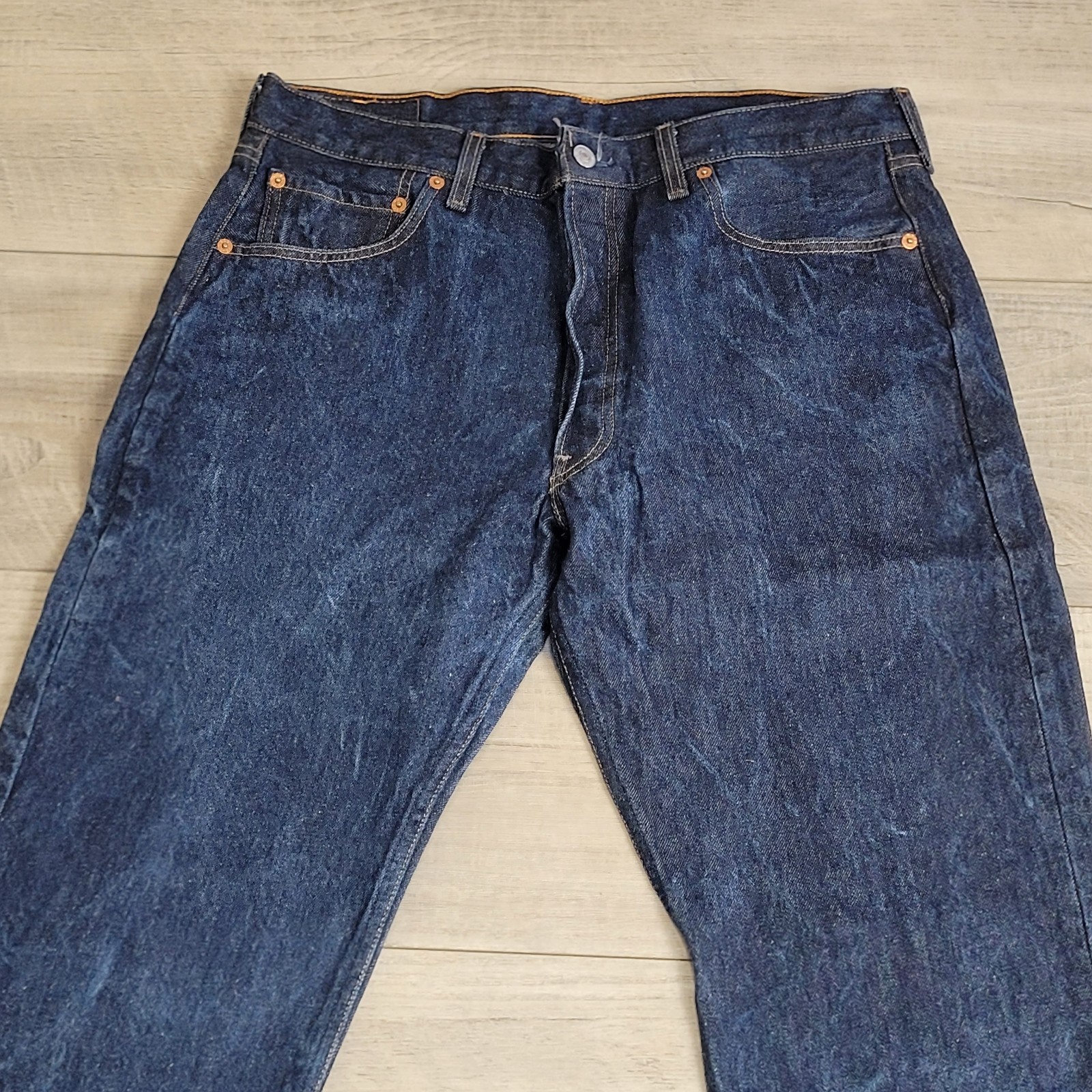 👖Vintage Levi’s 501XX Rigid Raw Jeans Mens 36×34 (34×32) Dark Indigo Denim Y2K