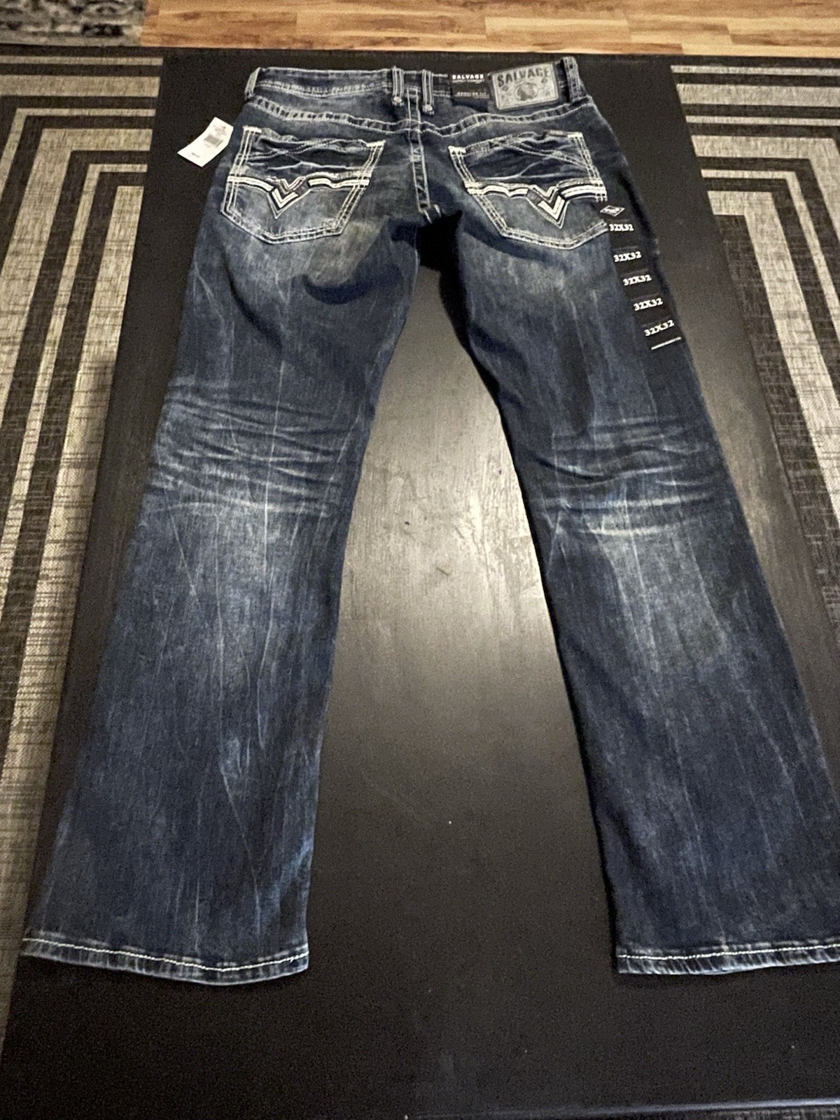 Salvage Buckle Mayhem Straight Jeans Regular Fit Size 32/32 Black Wash NEW W/TAG