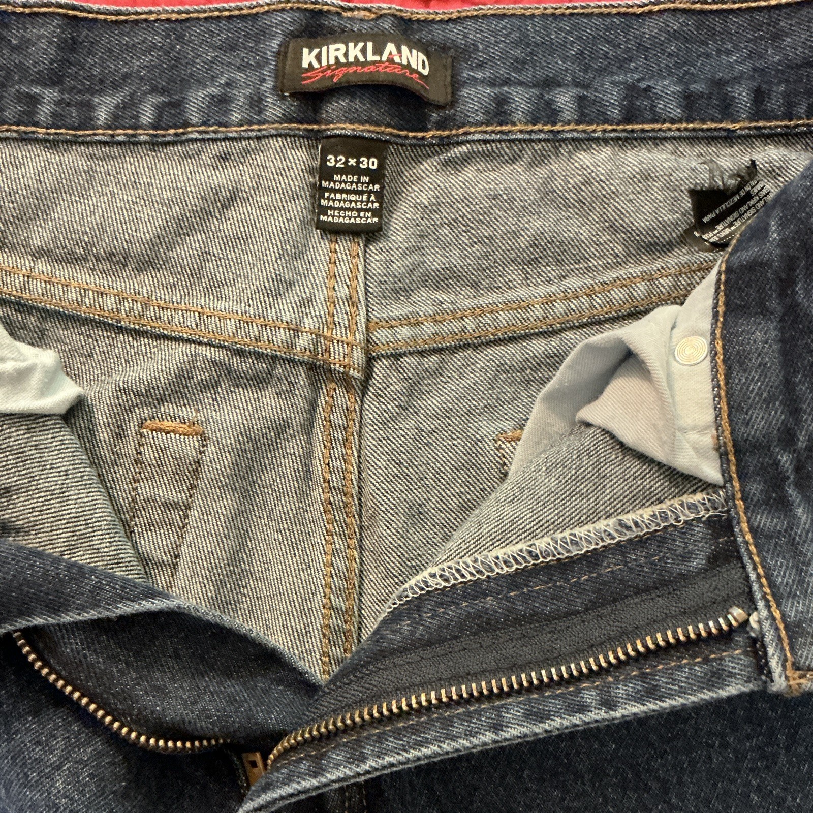 Kirkland Signature Men’s Blue Denim Straight Leg Jeans Regular Fit Cotton