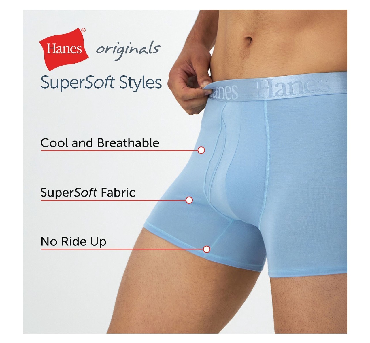 NEW~ Hanes sz M 32-34″ Mens Boxer Briefs Modern Soft Trunks Blue Blk 2 pk #29