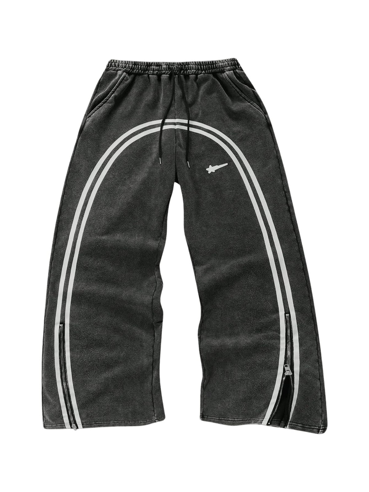 Men’s Striped Baggy Sweatpants Y2k Wide Leg Pants Drawstring Graphic Track Pa…