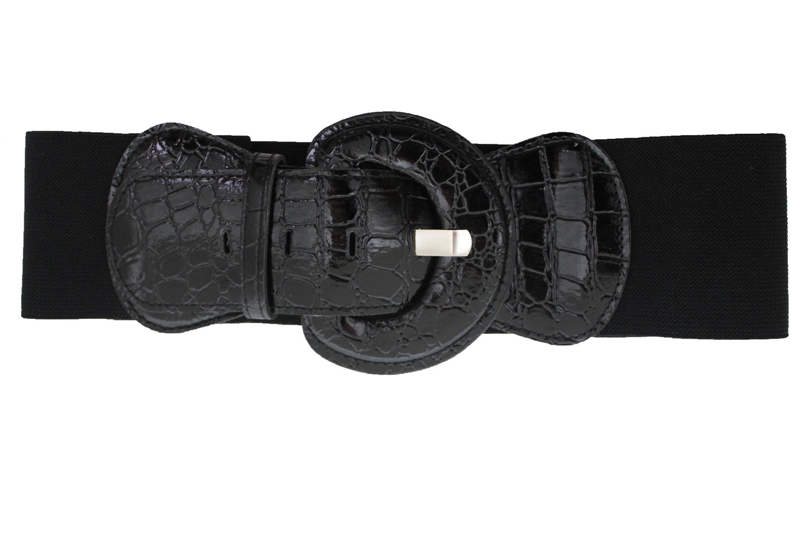 Women Wide Waistband Elastic Black Day Fashion Belt High Waist Hip Fit Size S M