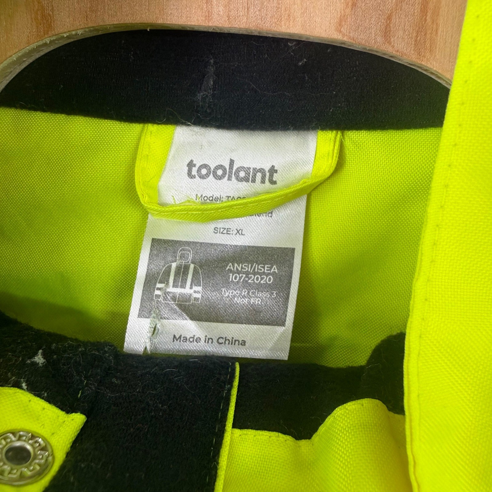 Toolant Hi-Vis Safety Bomber Jacket Neon Yellow Reflective Class 3 XL Hooded