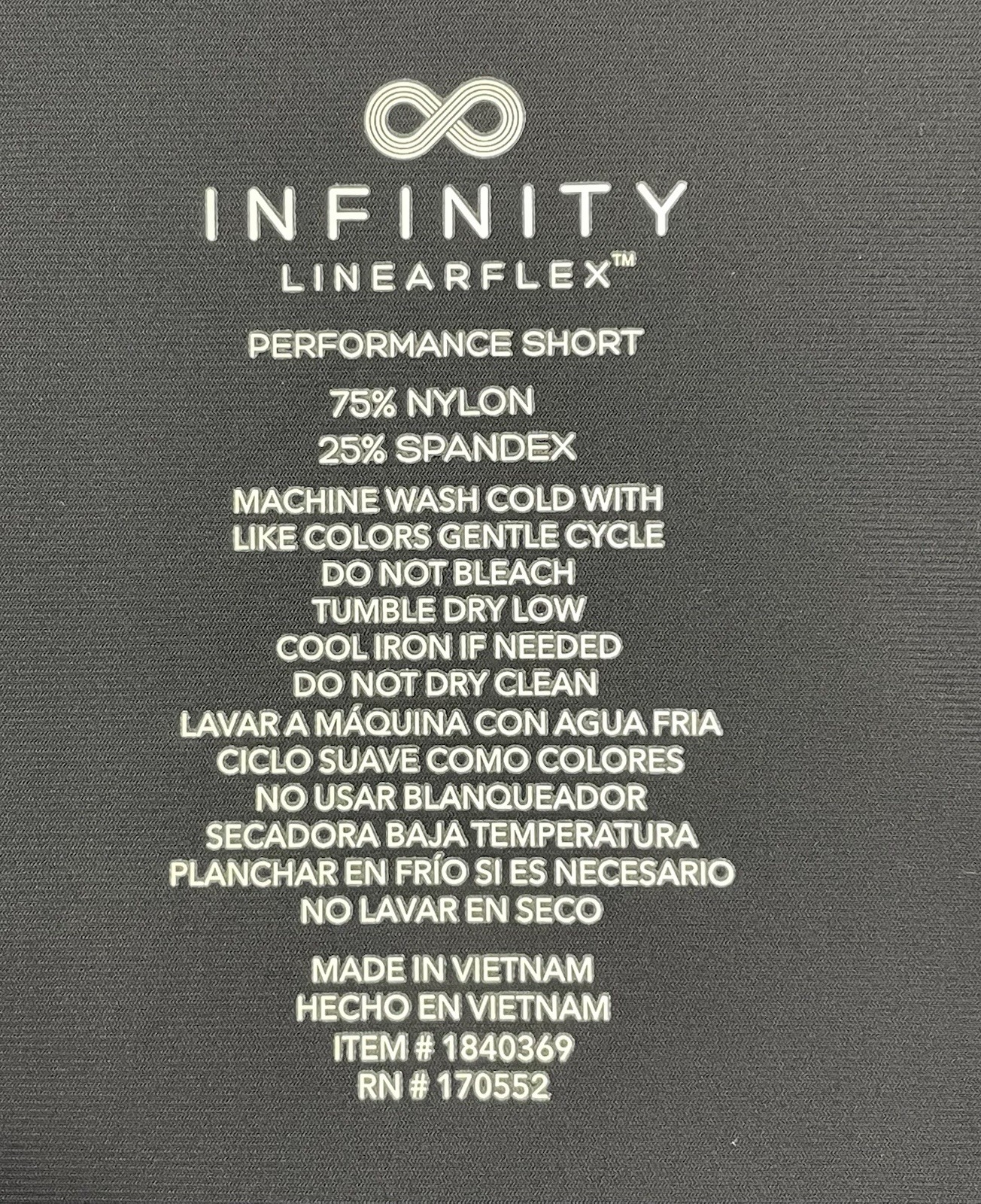 Infinity Men’s 36 LINEARFLEX NAVY PERFORMANCE Stretch Short **fit 37×8.5** NWT