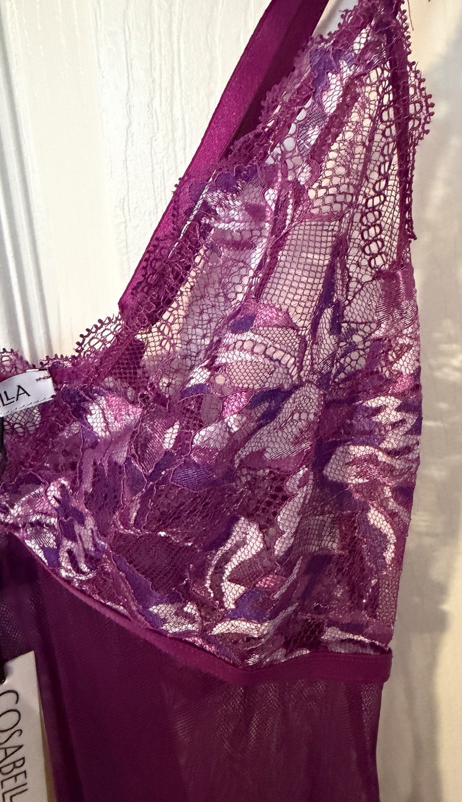 Cosebella Small Paradiso Chemise In Swiss Beet/Violette-NWT-MSRP $160