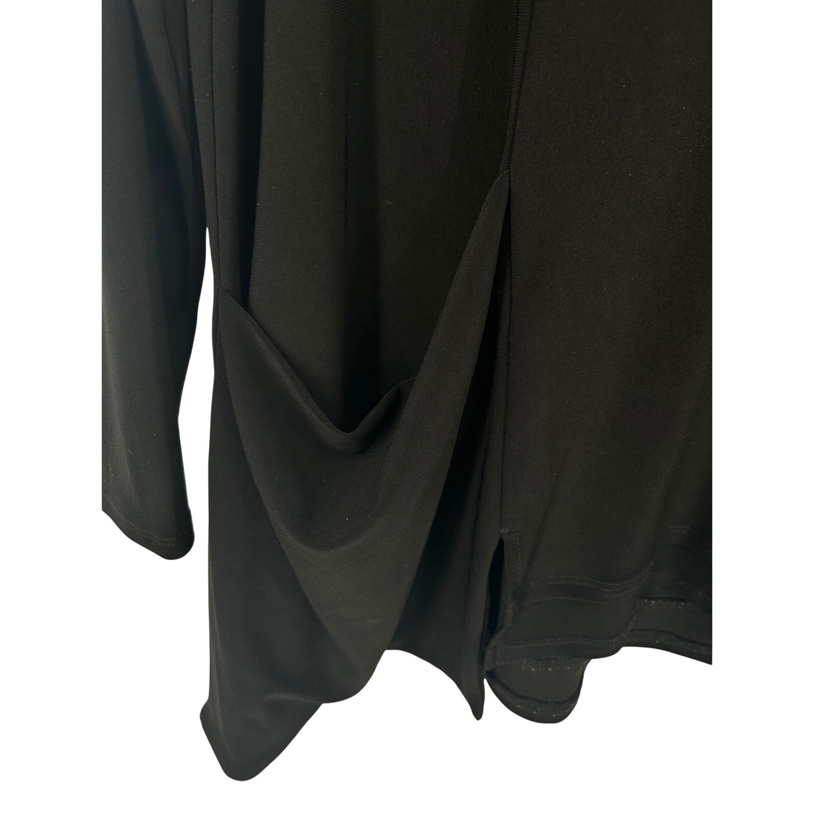 Chalet et ceci Womens Black Cowl Neck Asymmetrical Tunic Top Size Medium