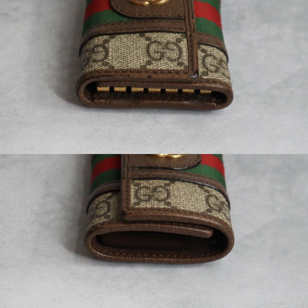 GUCCI Ophidia GG Marmont 6 Key Holder Case Brown Beige 603732