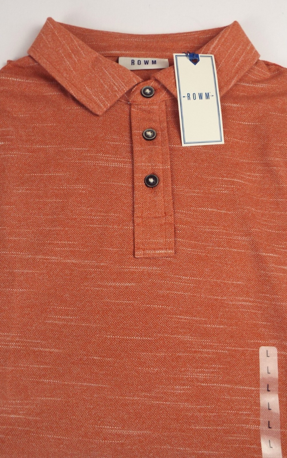 Rowm Men’s Polo Shirt Size Large Classic Fit New With Tags Free Returns