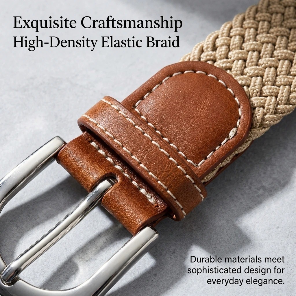 Elastic Fabric Braided Belt,Enduring Stretch Woven Belt for Unisex Men/Women/Jun