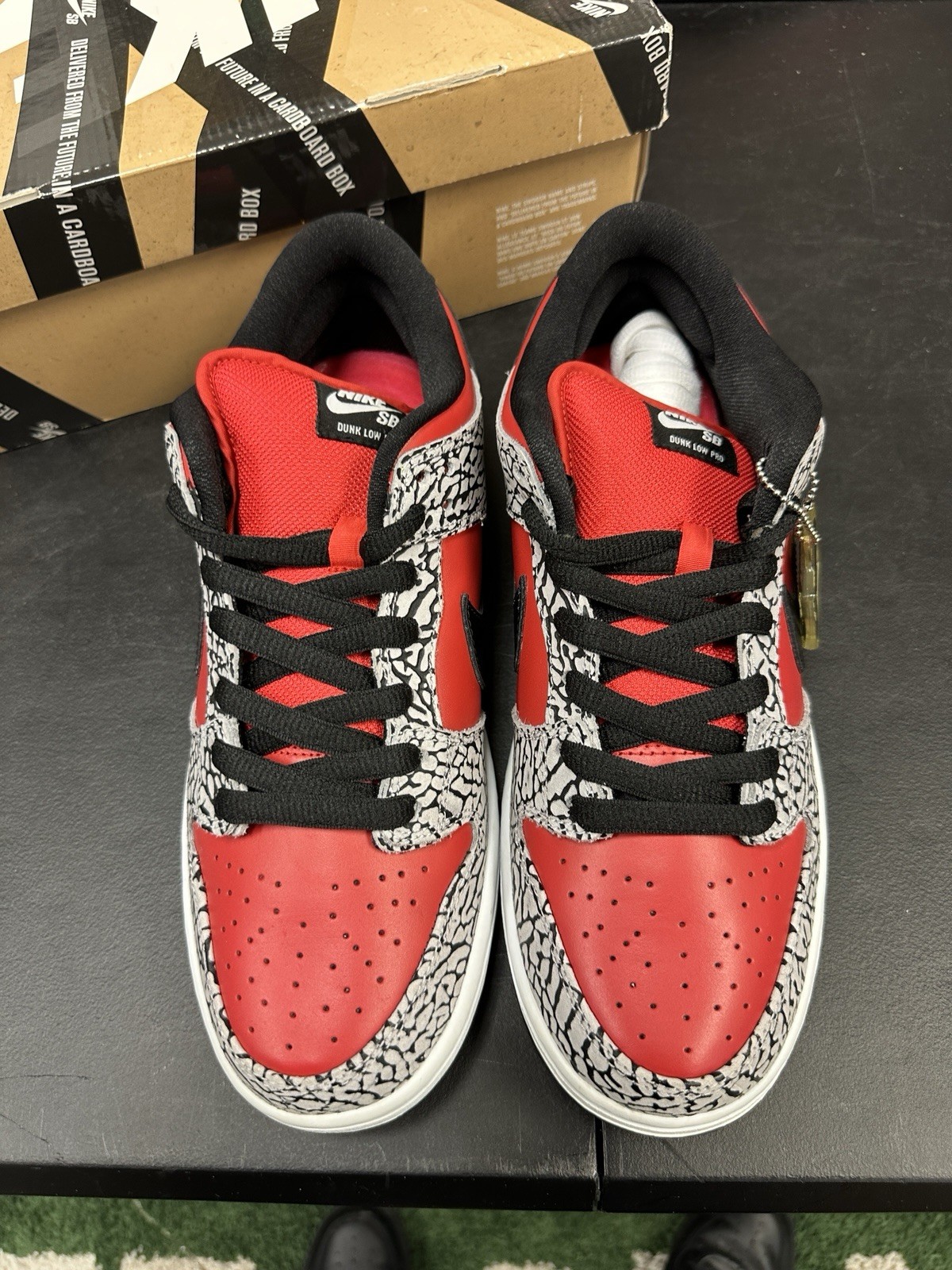 Size 10 – Supreme x Nike Dunk Premium SB Low Red Cement