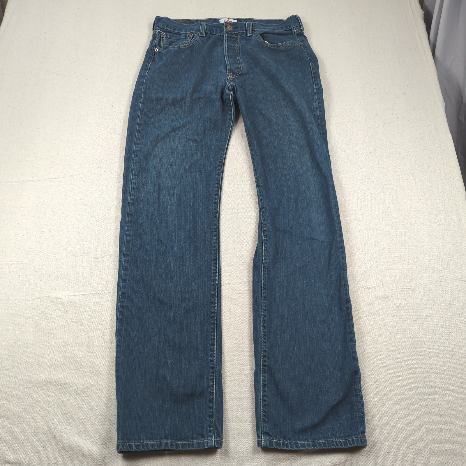 Levis 501 Jeans Mens 34×34 Blue Button Fly Classic American Casual Western