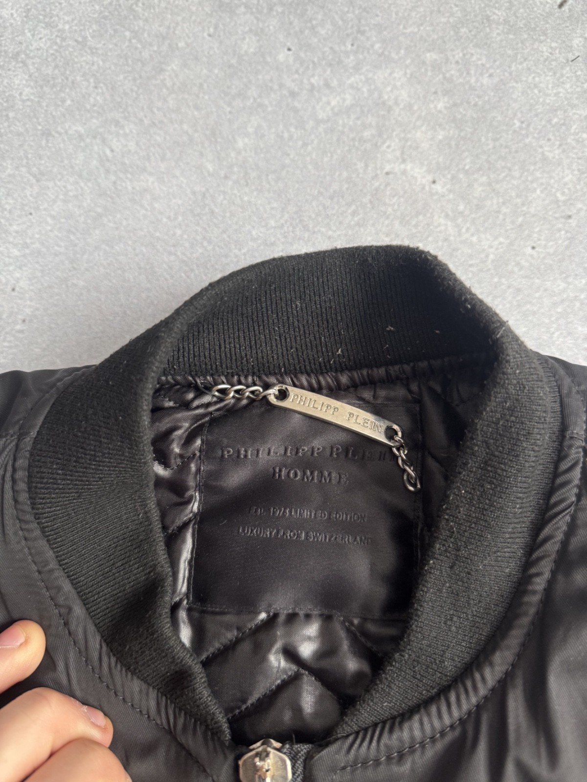 Philipp Plein Designer Men’s Skull Black Full Zip Bomber Jacket