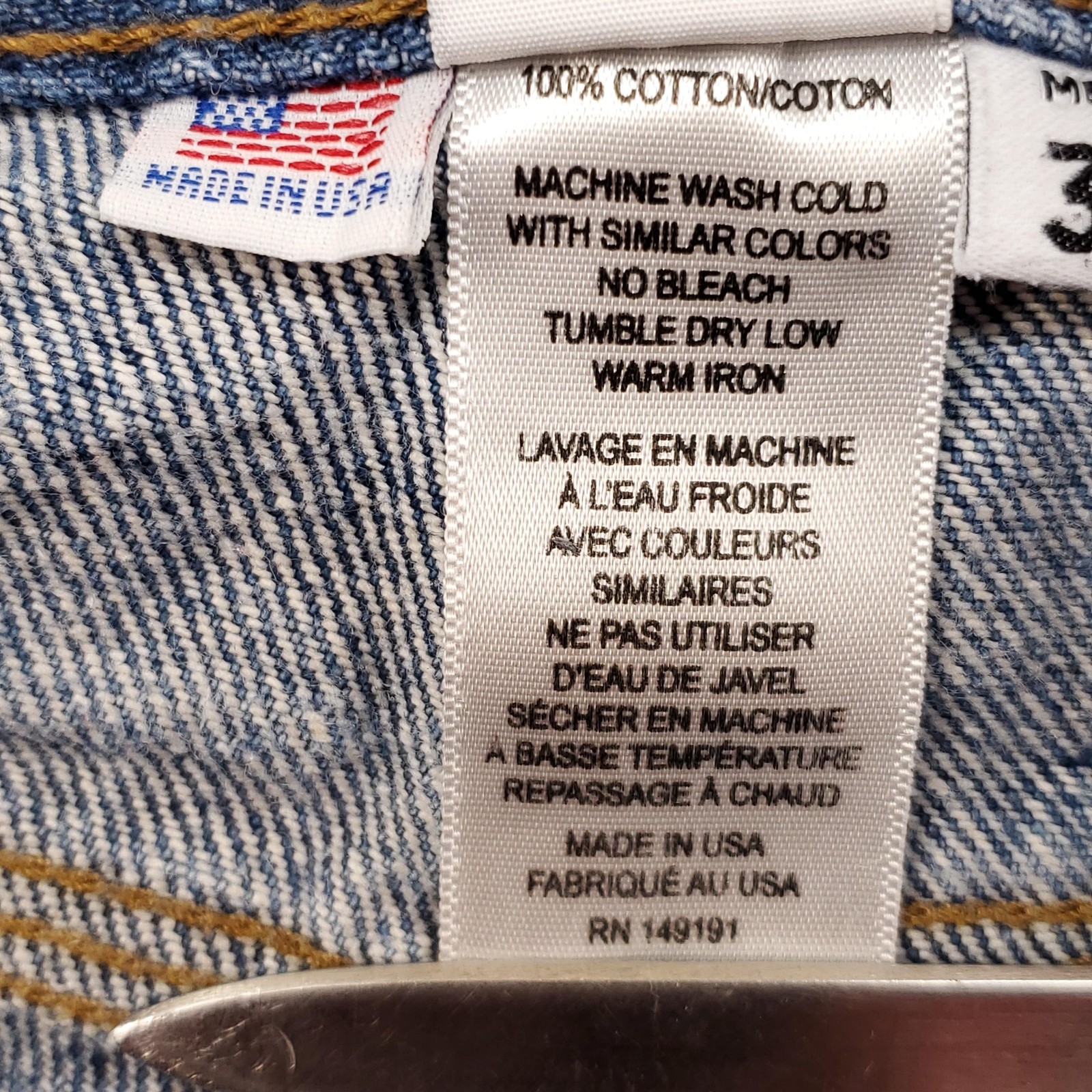 Topo Designs Jeans Mens 32 Blue Denim Button Fly Straight Leg Made in USA Casual