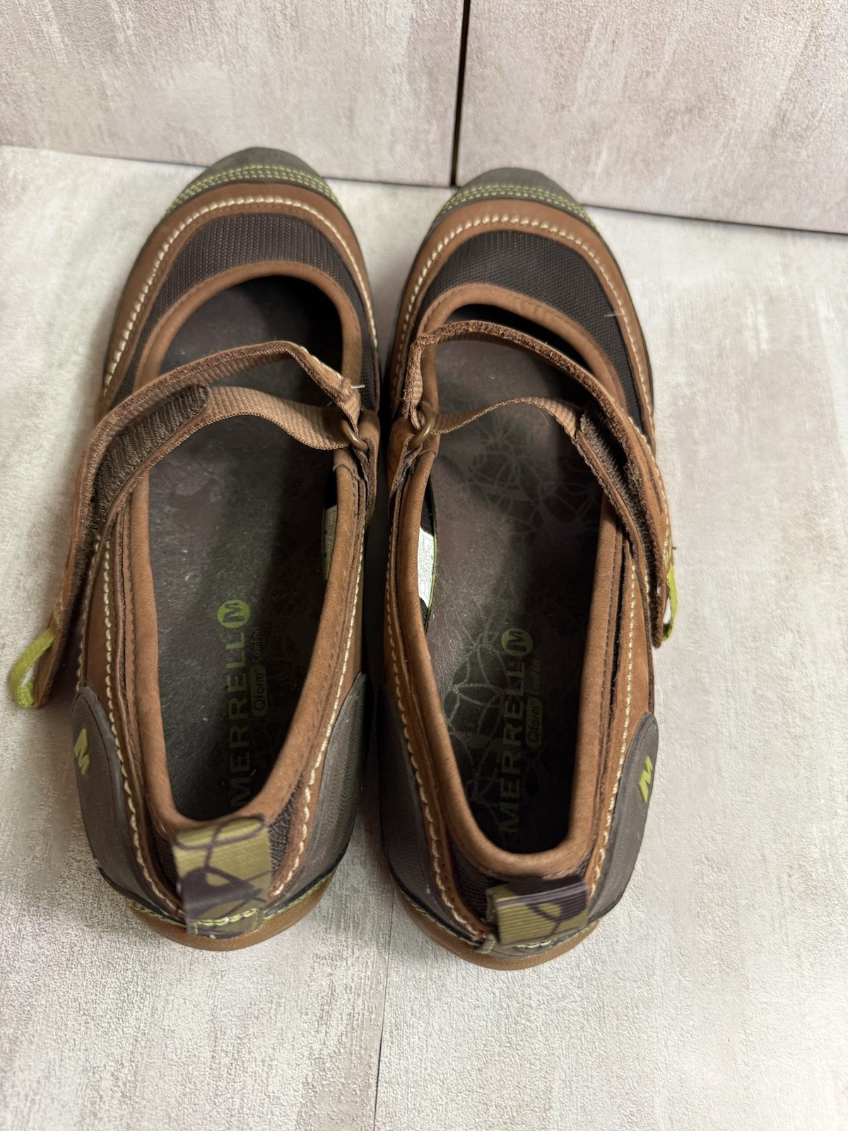 Merrell Women’s Mimosa Emme Cocoa Brown Leather Mary Jane Flat Shoes Size 8.5