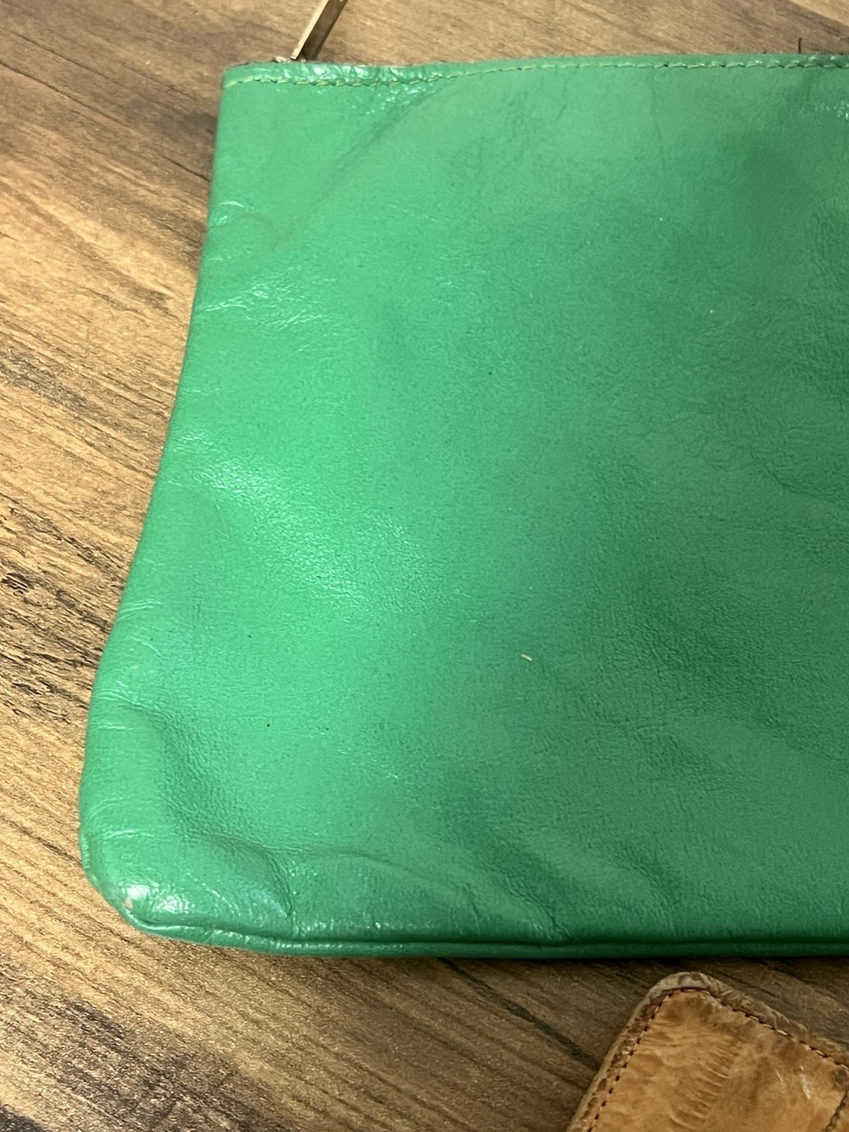 Pair of Vintage Leather Handmade Handbag & Eel Leather Wallet