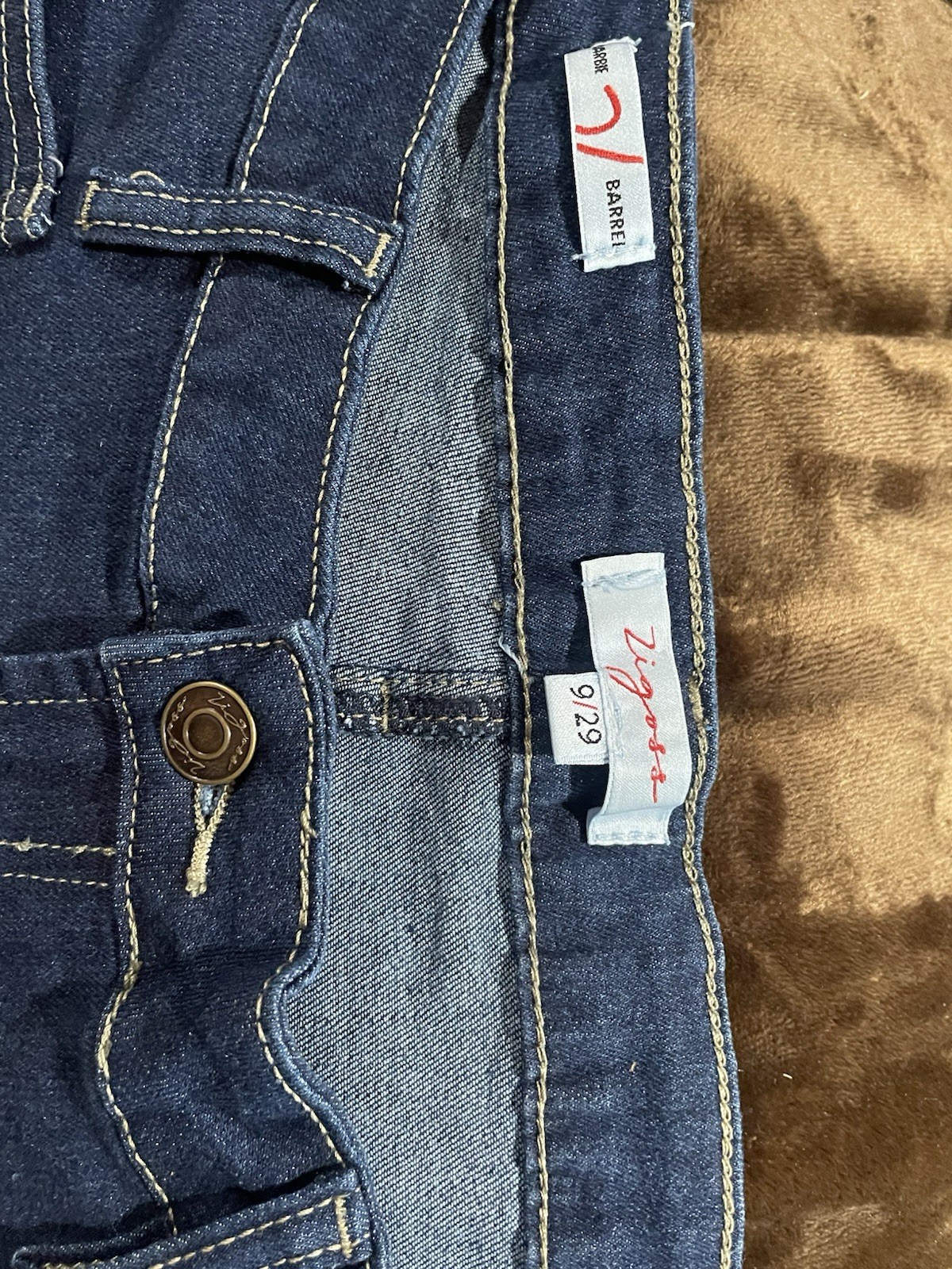 Vigoss Barbie Barrel Jeans SIZE 9/29 High Rise Stretch Dark Blue Denim NWT