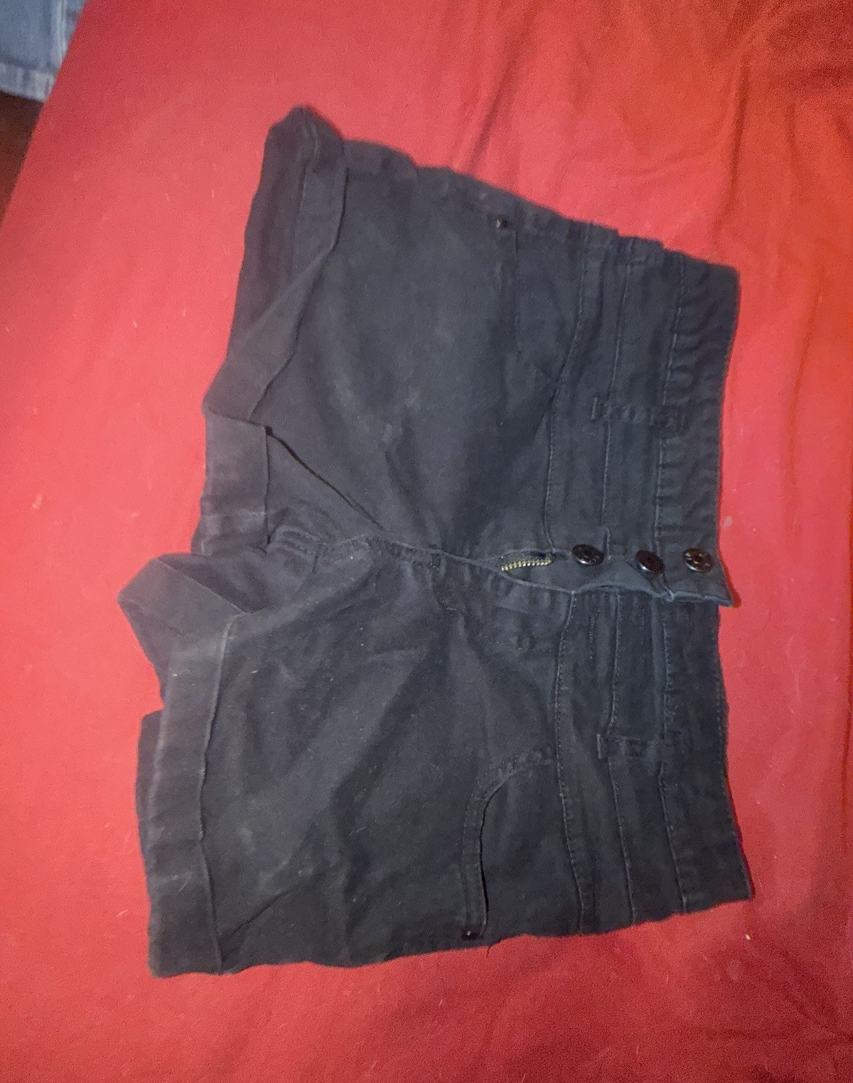 PINK Women’s Black Denim Shorts Size 5/27 Mid Rise 5-Pocket Cotton Spandex