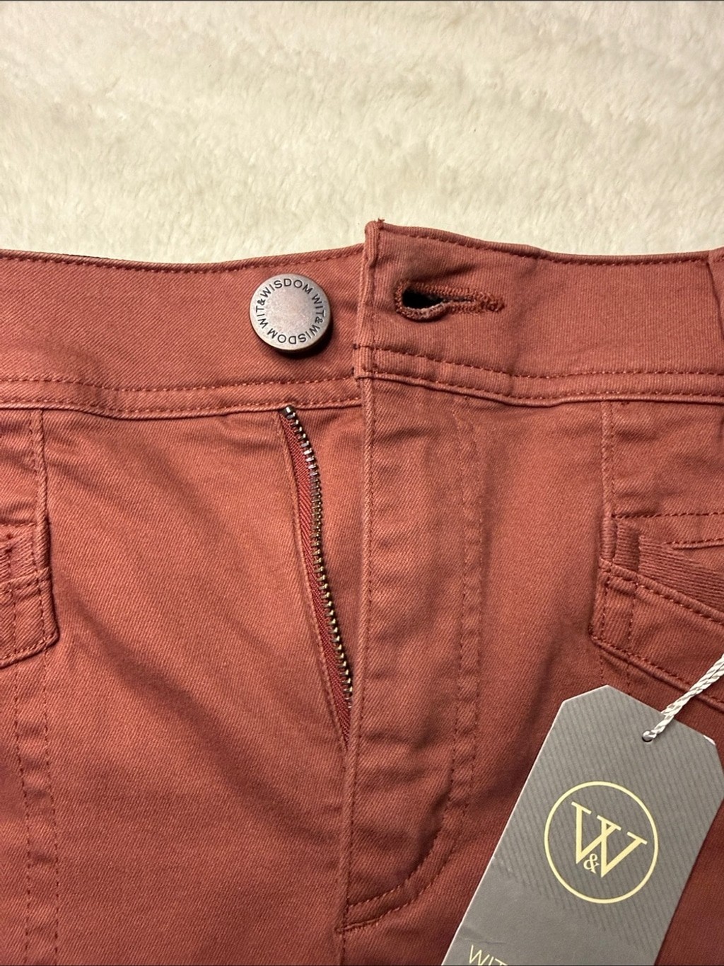 Wit & Wisdom ‘Ab’Solution Burnt Henna V- Yoke Stretch Utility Skirt – Sz 8, NWT