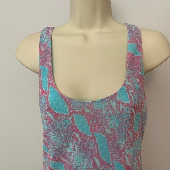 DVF Diane von Furstenberg Talia Sea Python Crest snake tank dress blue new 2