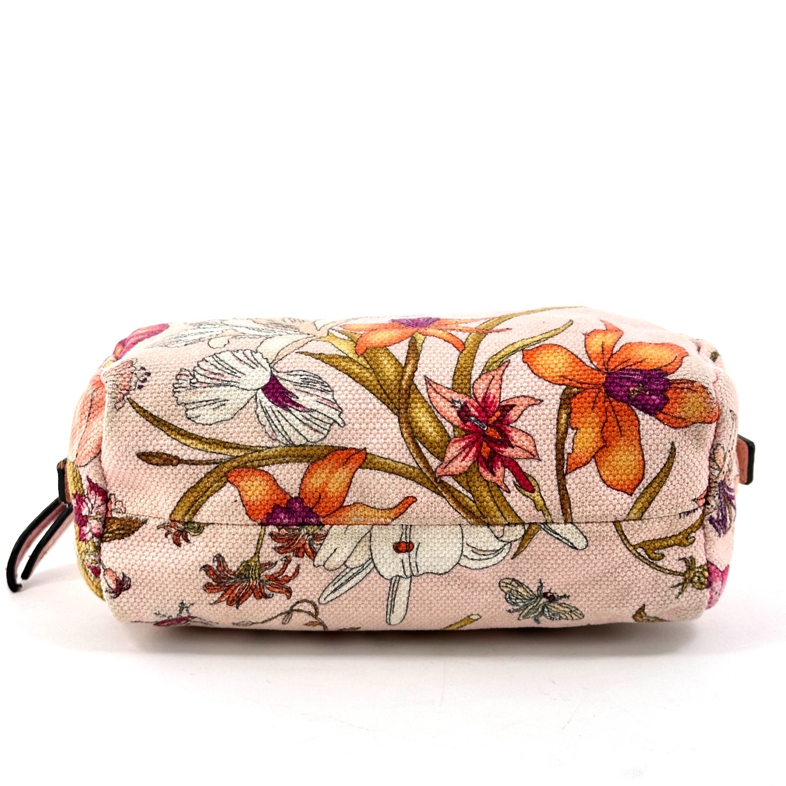 GUCCI Pouch Purse Ophidia GG Flora Pink Canvas Authentic T441