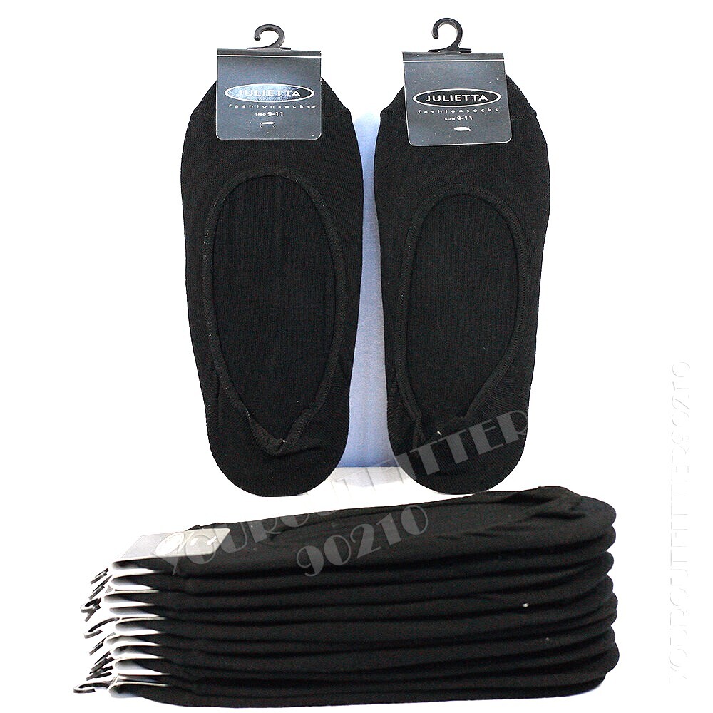 Unisex 3, 6 & 12 Pairs Loafer Boat Liner Elastic Black Socks Low No Show 10-13