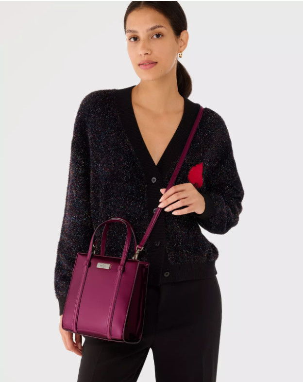Kate Spade Kenzie Small Tote Bag KI956 Burgundy Purse Dark Raspberry Crossbody