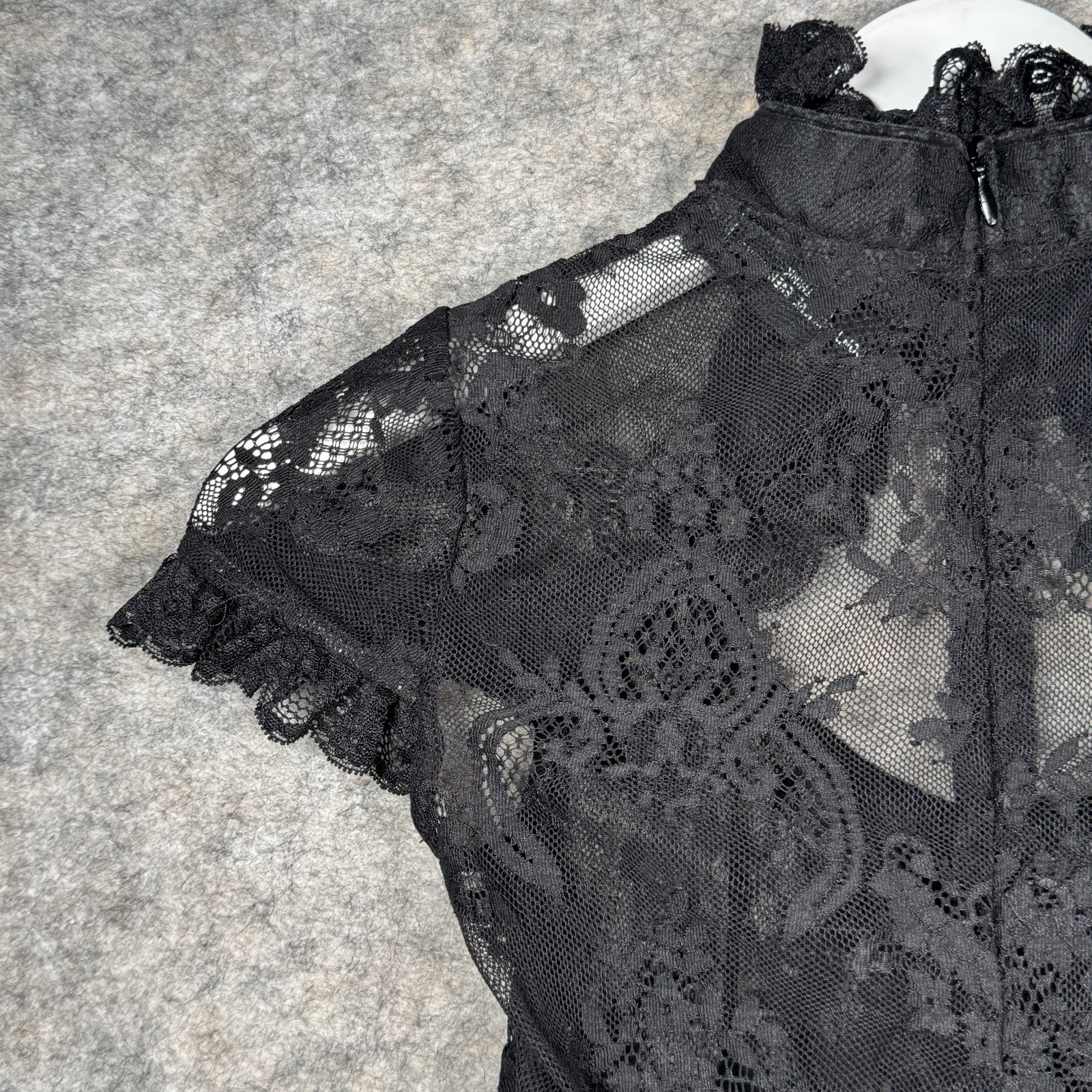 Womens Killstar Black Lace Grunge Gothic Style Top Size XS 13×17