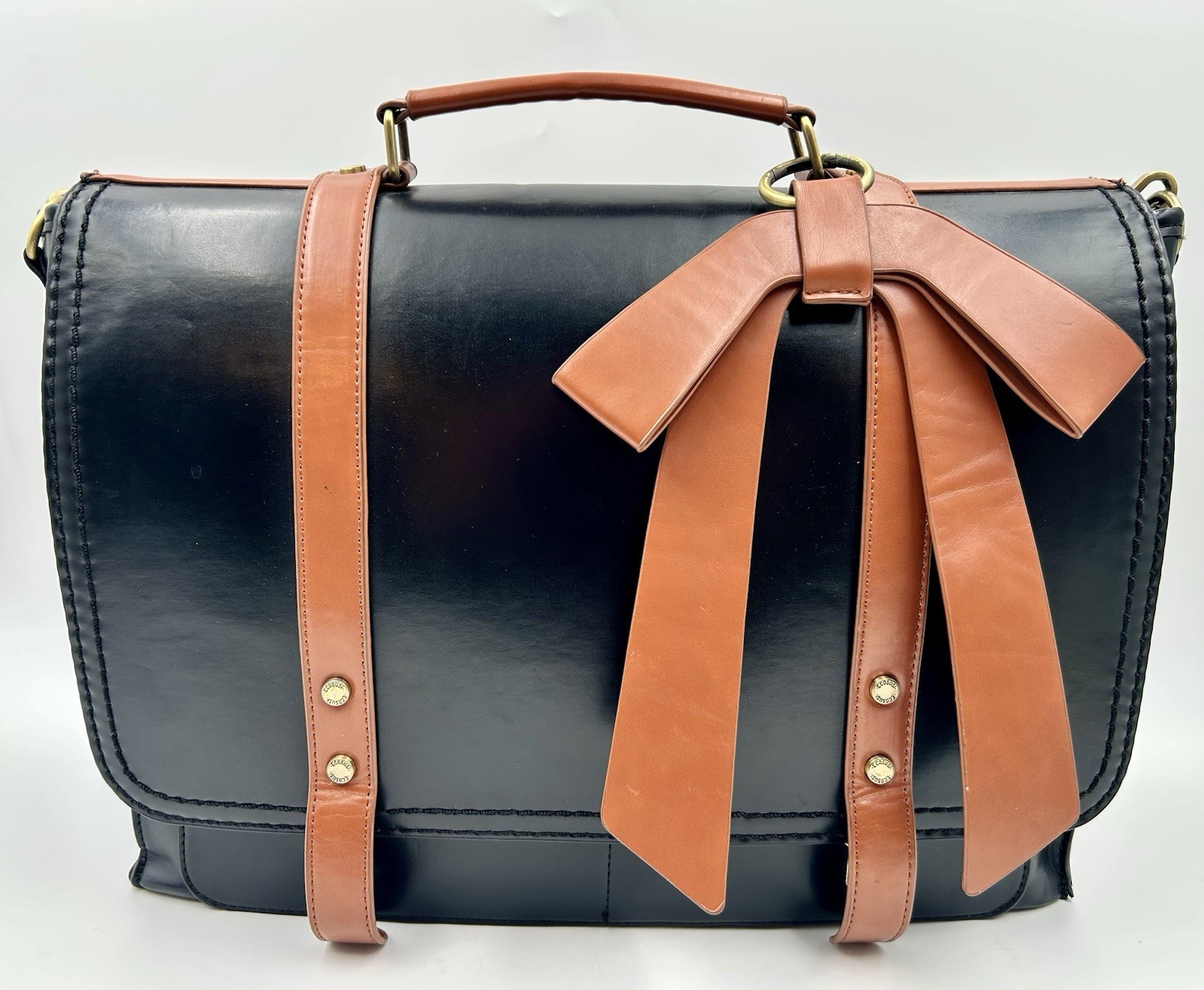 Ecosusi Bow Briefcase Vegan Leather Laptop Bag Satchel Fit 15.6″ Case Purse