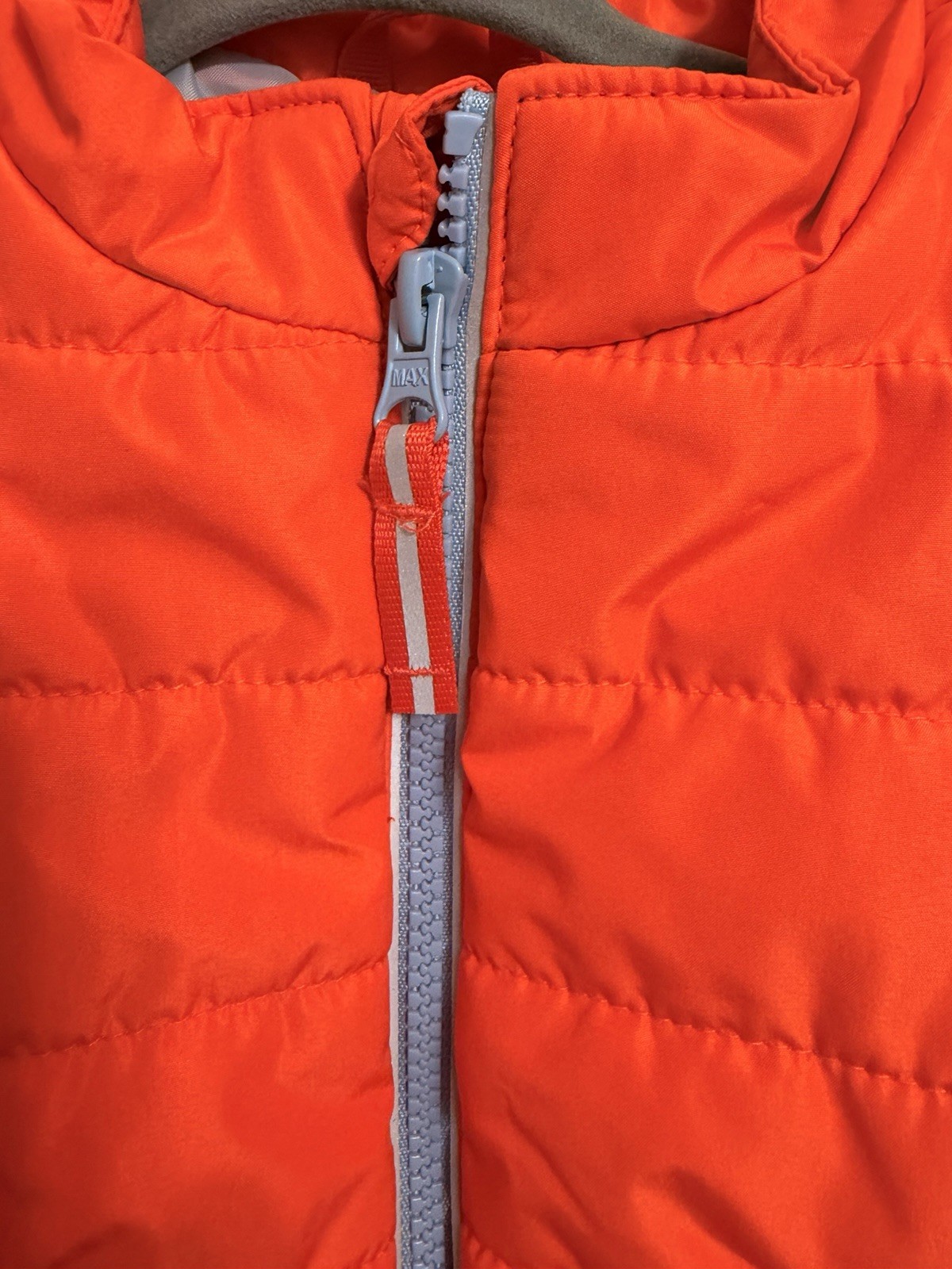 Cat & Jack Unisex Baby Toddler Puffer Vest Full Zip Lined Pockets Orange 18M