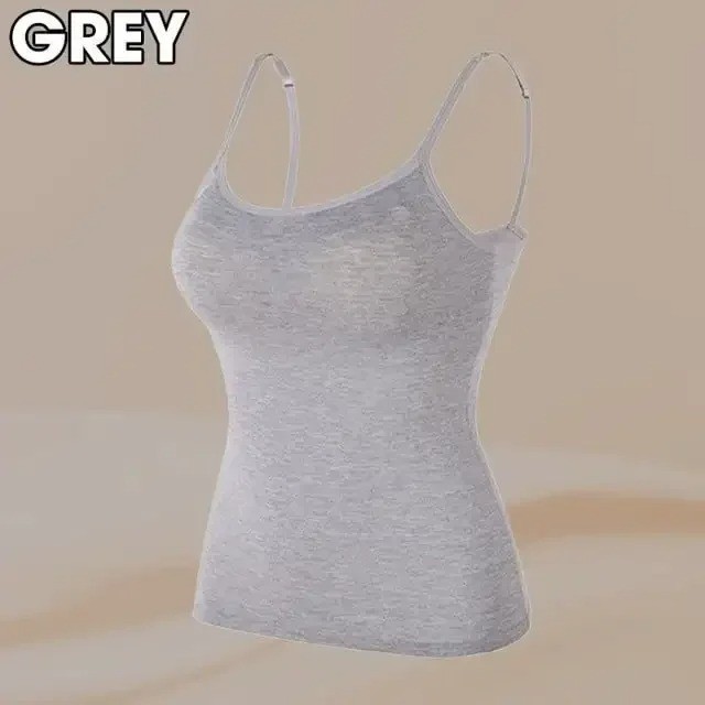 Share Women’s Camisole with Built in Shelf Bra Spaghetti Strap-Vest Padded Tank