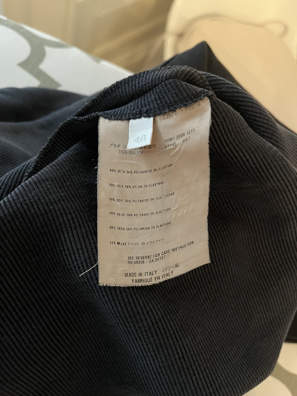 Miu Miu Silk Ribbed Knit Top Navy Blue Boat Neck Italy IT 40 (originally $450+)