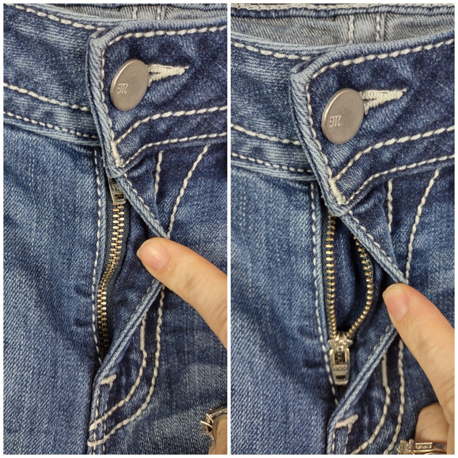 Miss Me Torn Contrast Destoyed Patch Boyfriend Ankle Jeans JB5151A329 Size 27