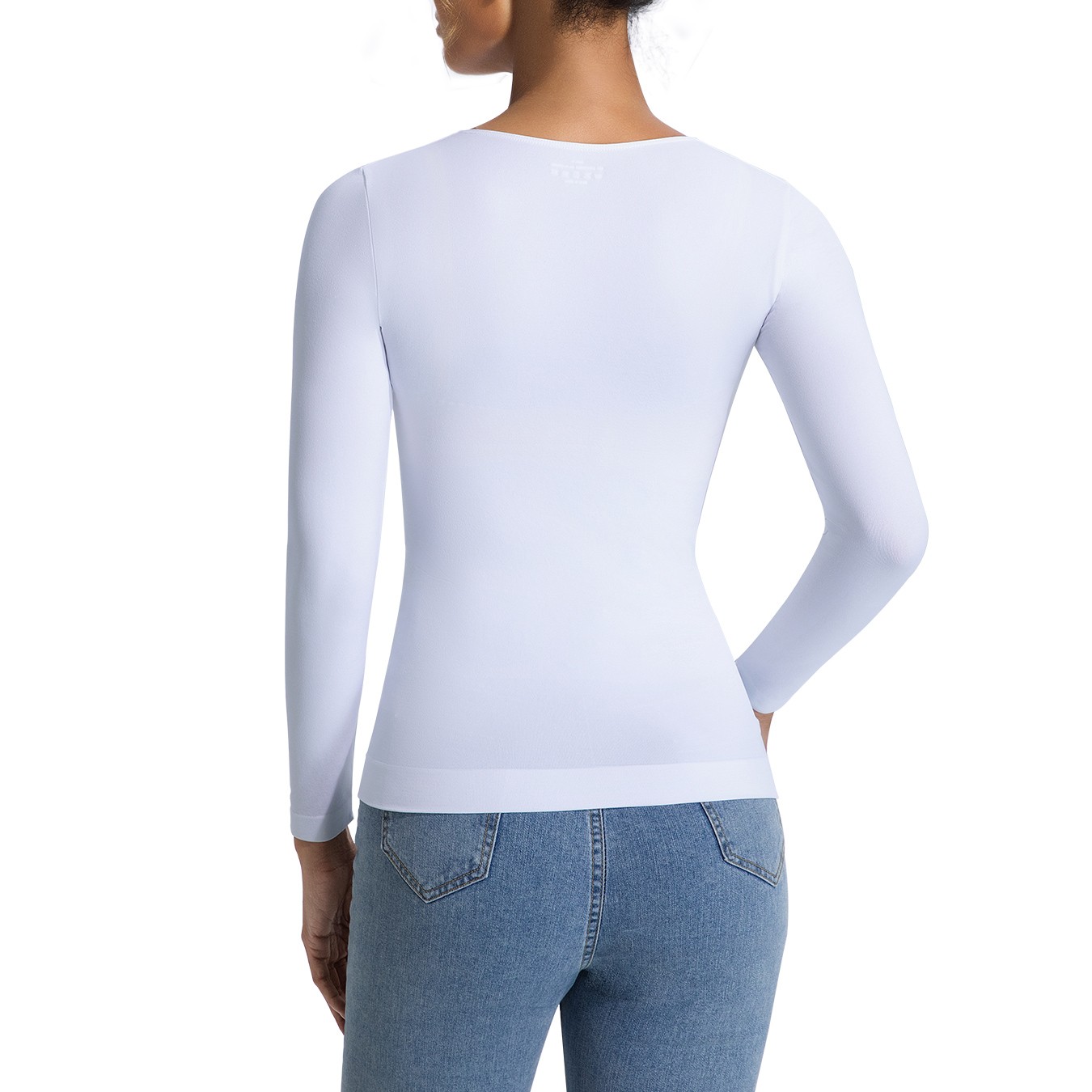Women’s Long Sleeve Light Compression Shapewear – Seamless Waist Sculpting Top