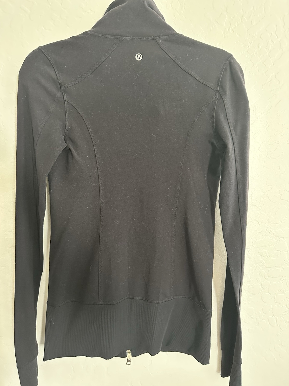 Lululemon Nice Asana 4 Fitted Zip Up Jacket Black Ruffle Ribbon LONG Athleisure
