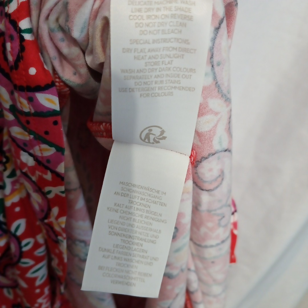 BODEN Lilah Multi Way Strapless Dress Women 6P Petite Red Paisley Halter