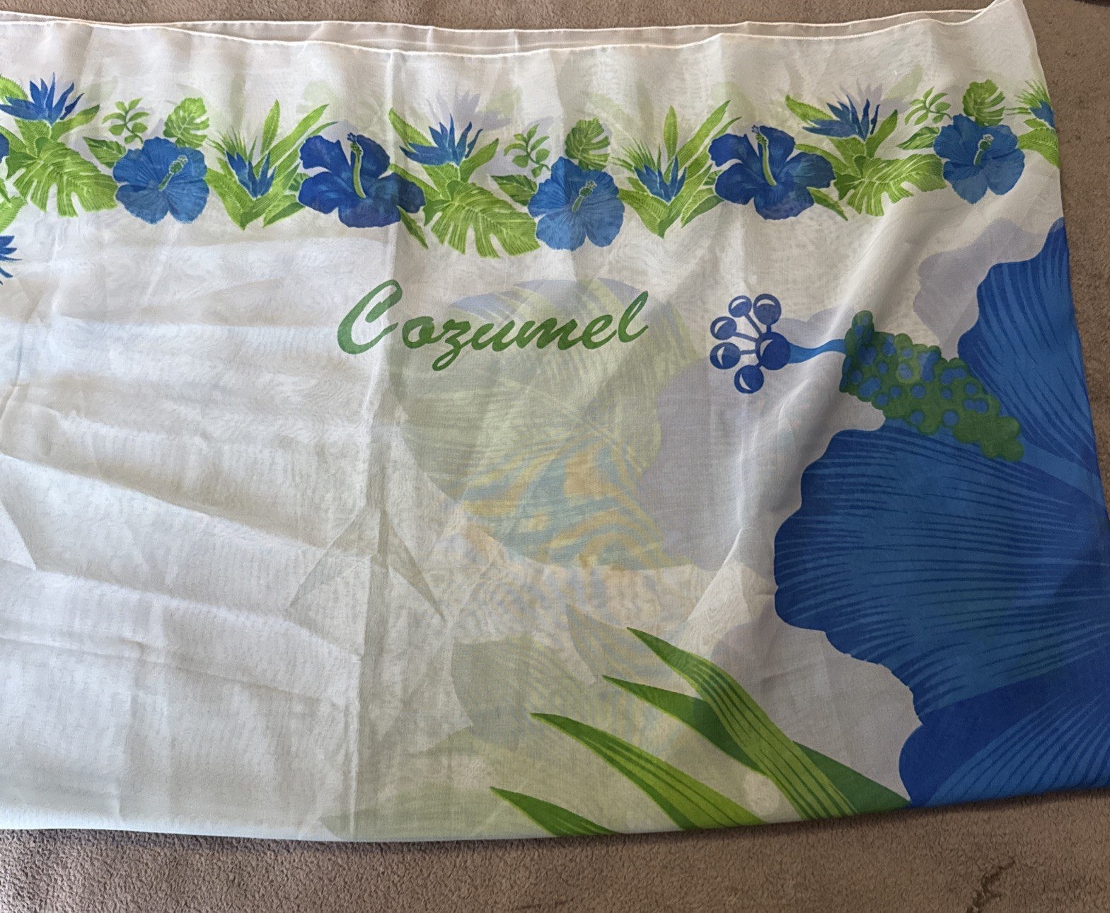 Rima Cozumel Ladies Swimsuit Cover Up Sarong Scarf 68” X 42” Hibiscus