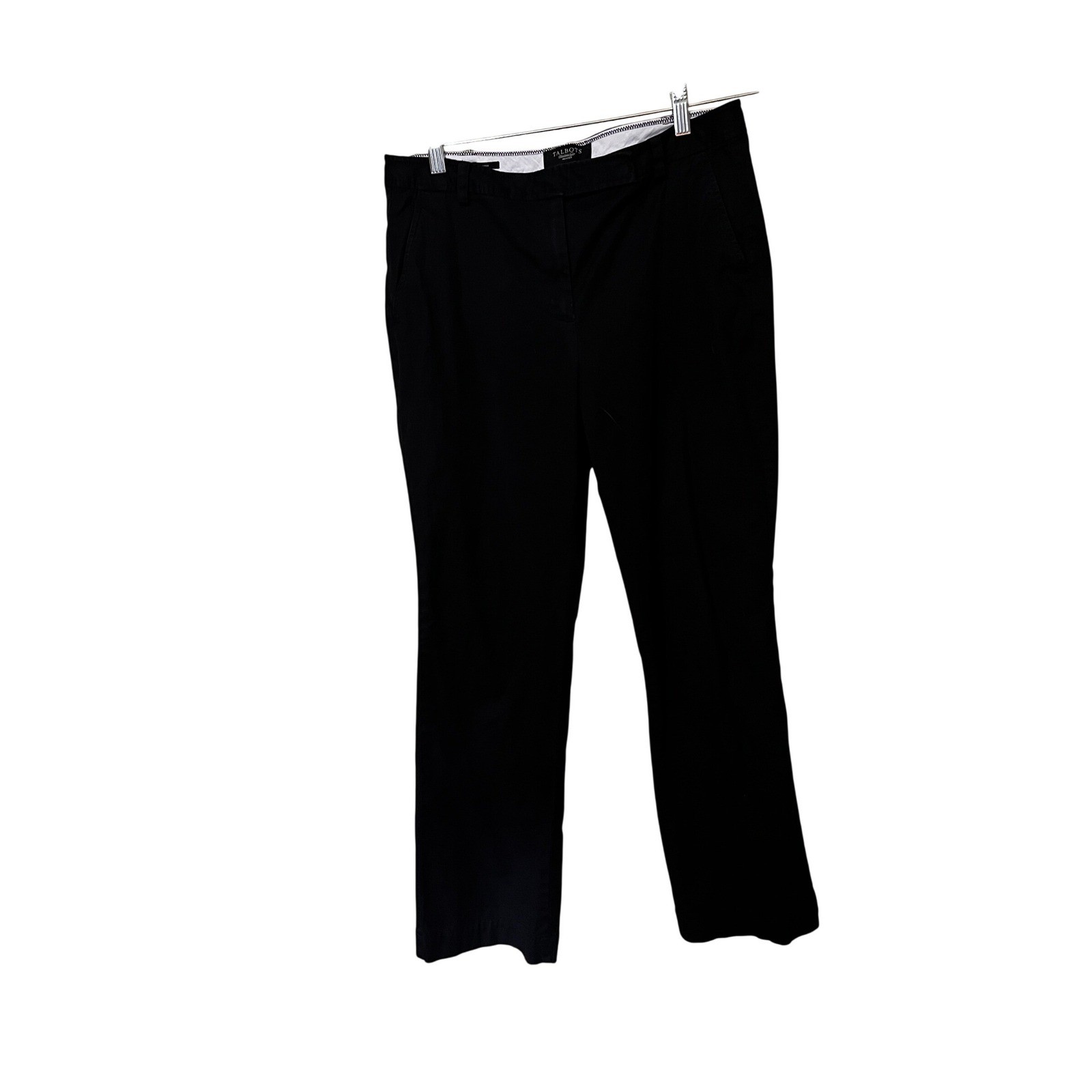 Talbots Heritage Fit Black Cotton Stretch Straight Leg Pants Womens 10P Petite