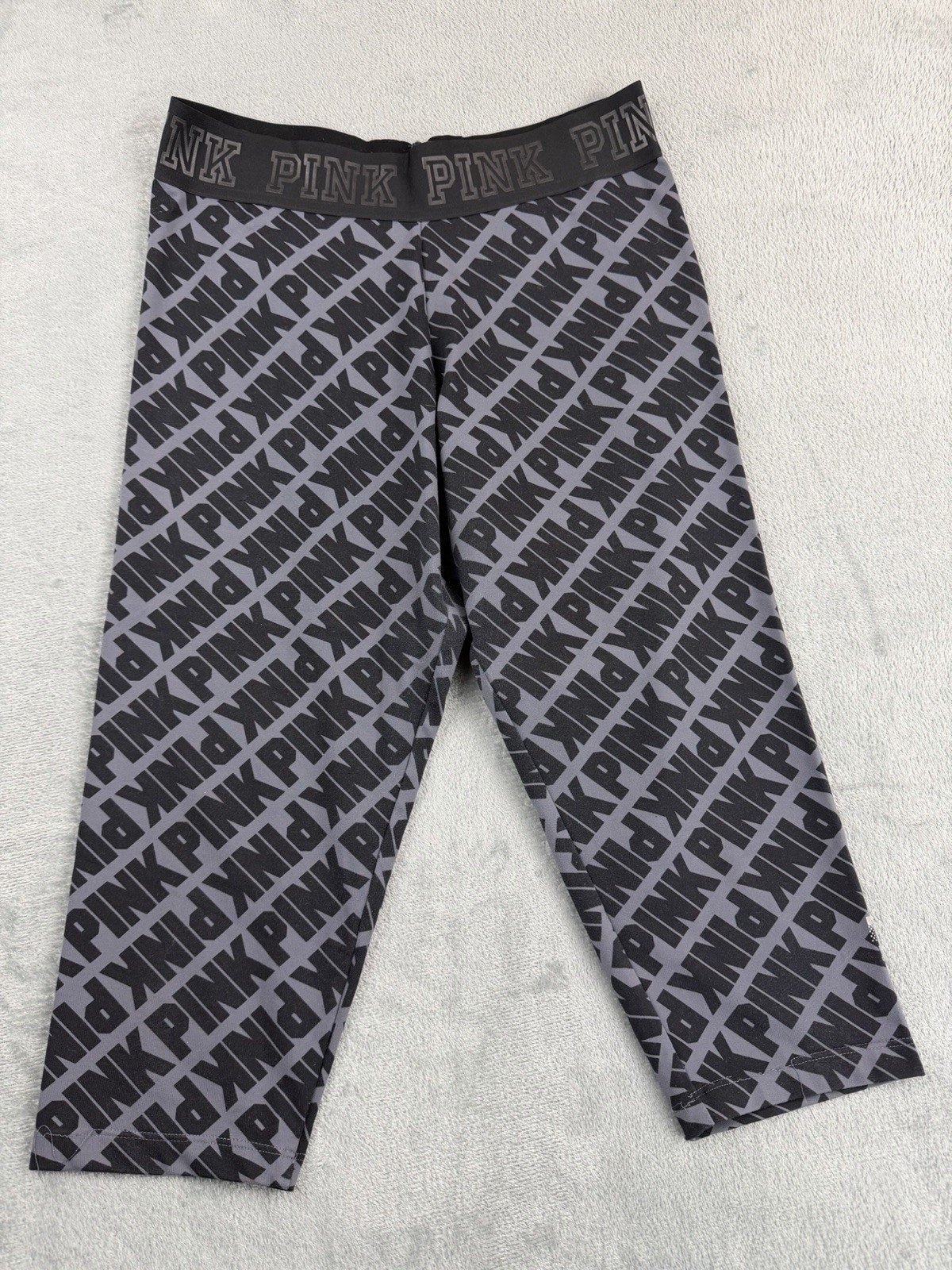 Victoria’s Secret PINK Ultimate Yoga Crop Leggings Gym Stretch Logo Medium