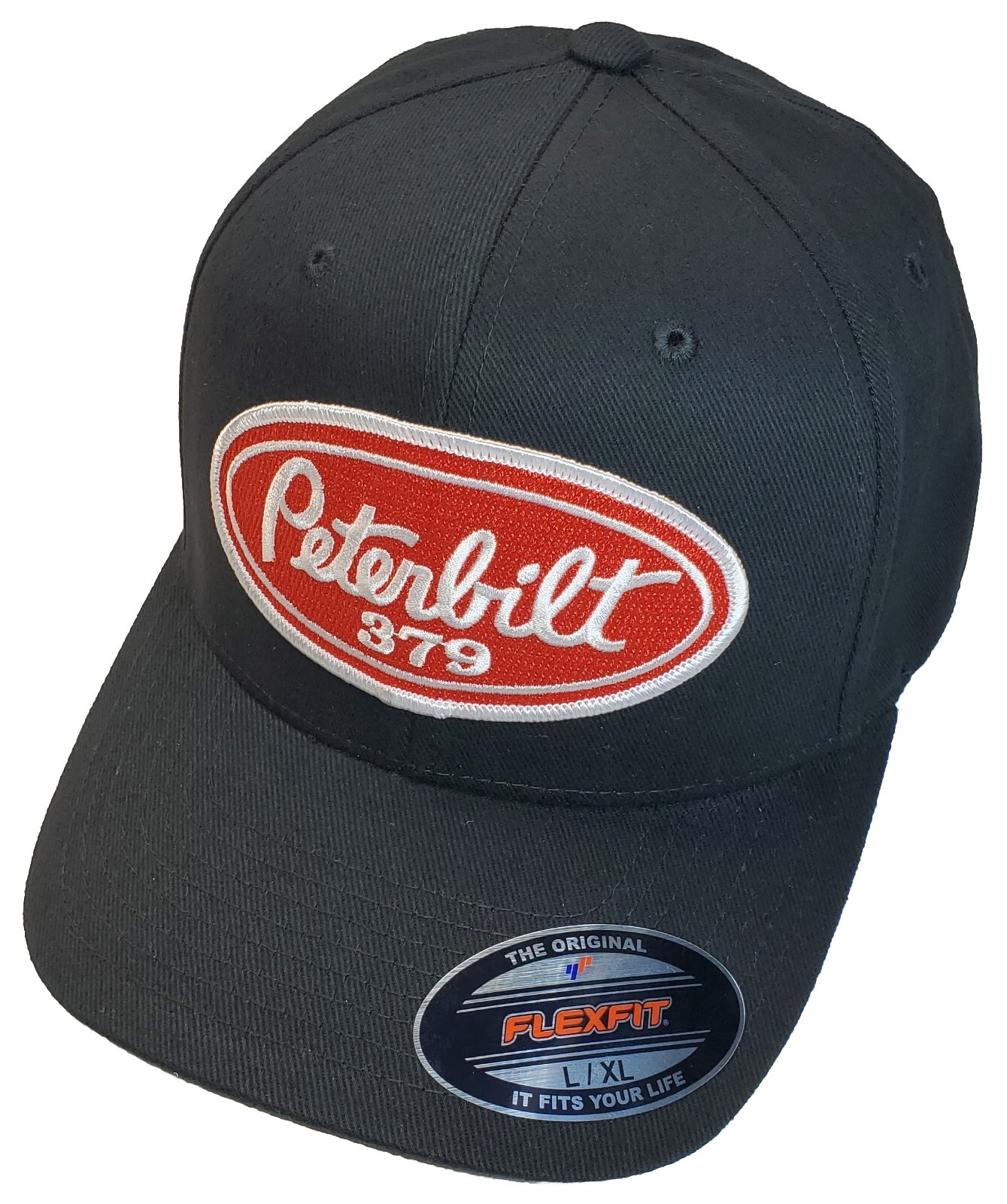 Peterbilt 379 Patch Flexfit 6277 Brushed Twill Hat / Black XXL