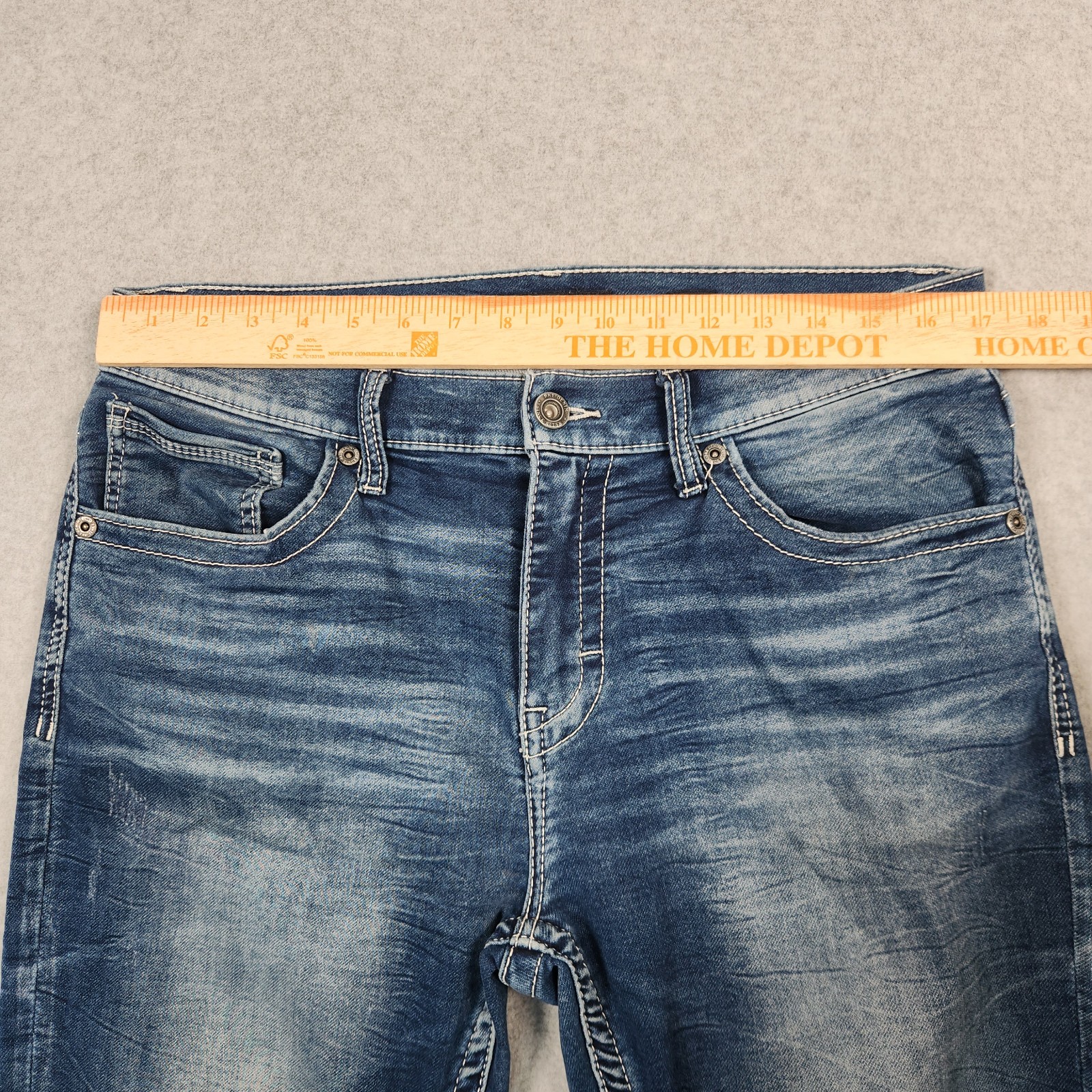 BKE Jake Jeans Mens 34×32 Blue Straight Leg Stretch Denim Medium Wash Casual