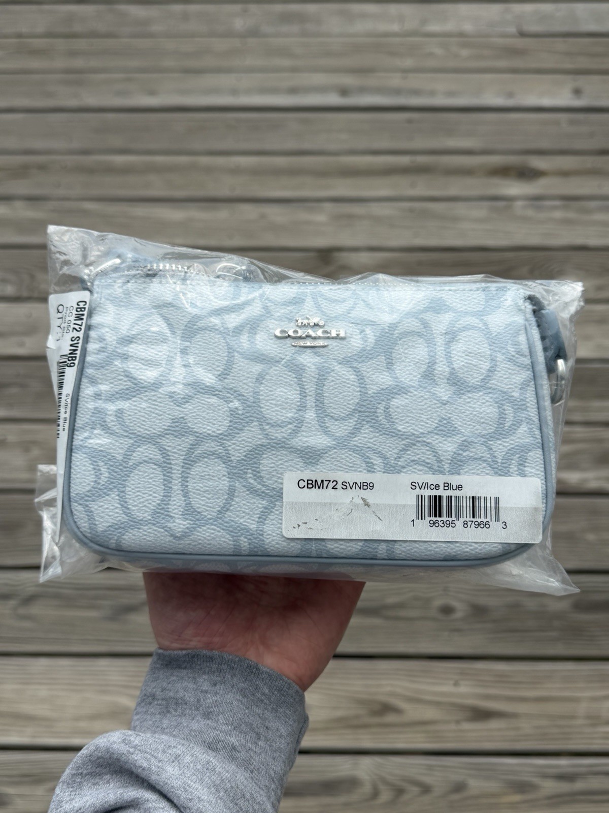 NWT Coach CBM72 Nolita 19 In Sketch Signature Canvas ‘Silver/Ice Blue’