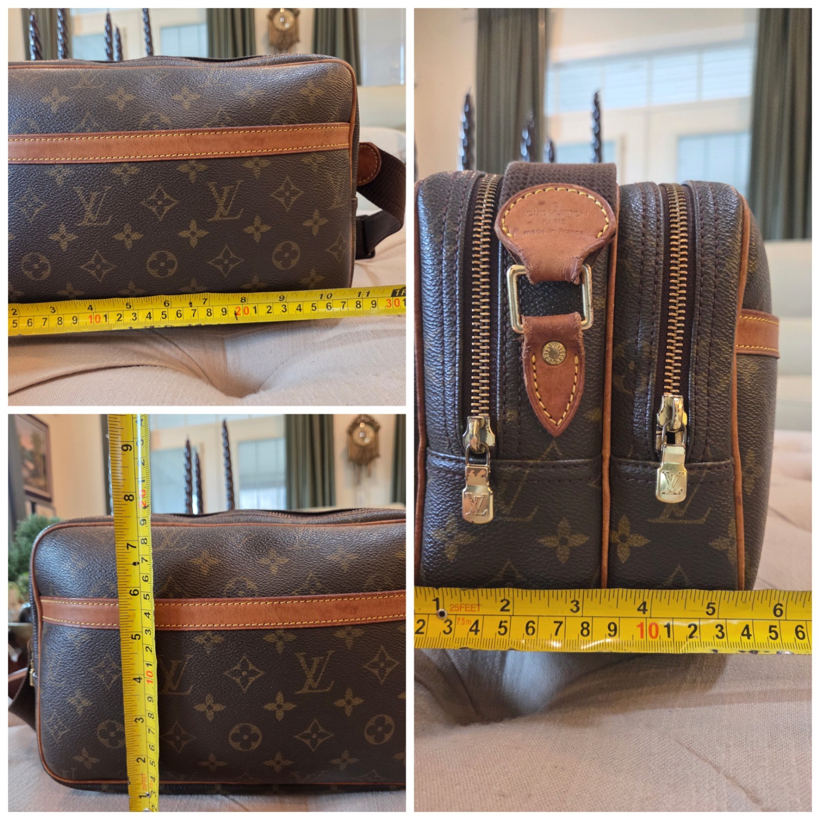 Louis Vuitton LV Monogram Logo Reporter PM Crossbody Bag M45254 France
