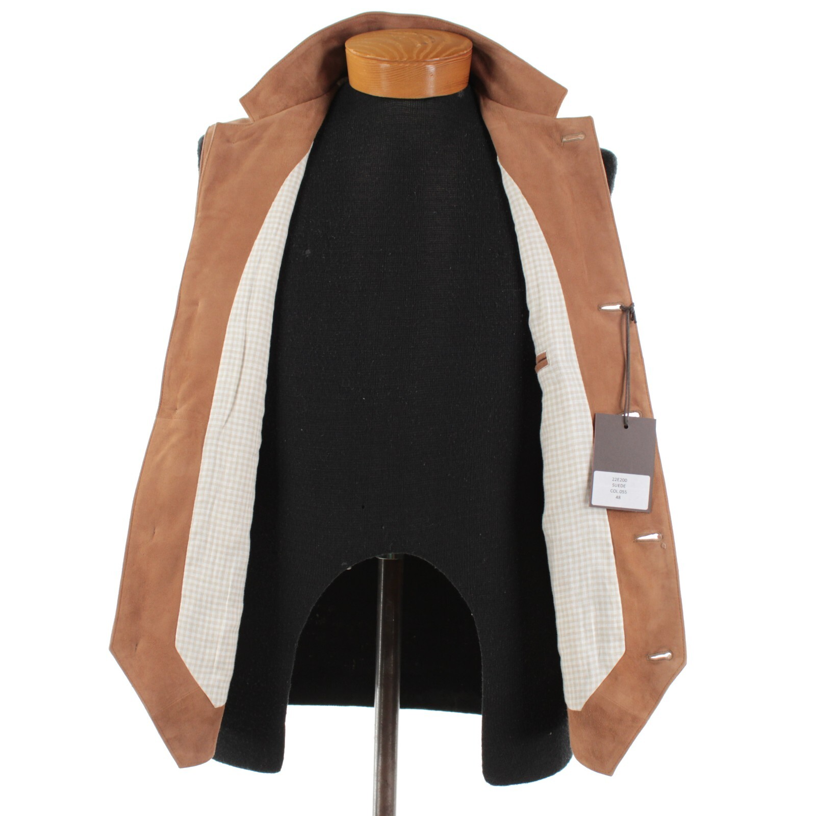 Rifugio NWD Vest / Bodywarmer Size 48 (Small US) In Light Brown Suede Handmade