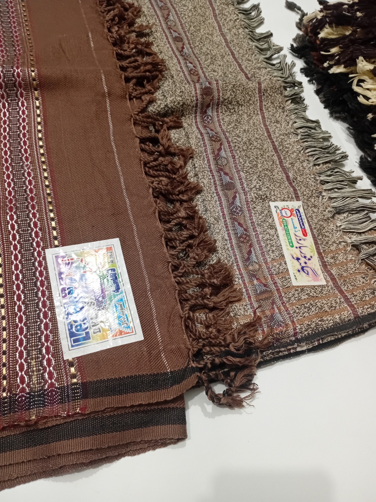 Afghan Pakol Hat + 2 Wool Shawls Handmade Tribal Chitrali Mens Womens FREE HAT