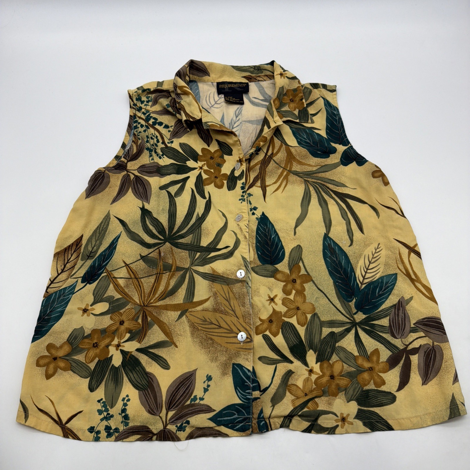 Requirements Blouse Women XL Floral Multicolor Button .#46133