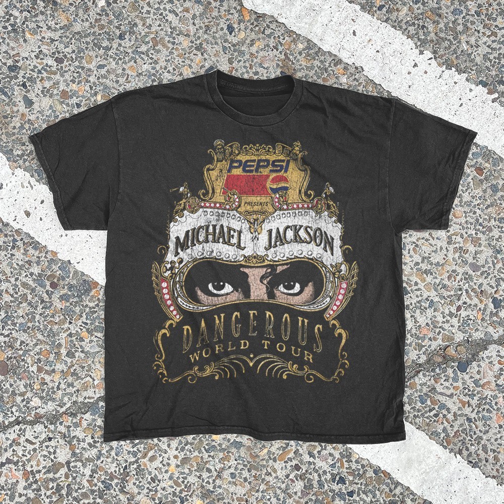 Michael Jackson’s Dangerous 90s Washed T-Shirt Black M