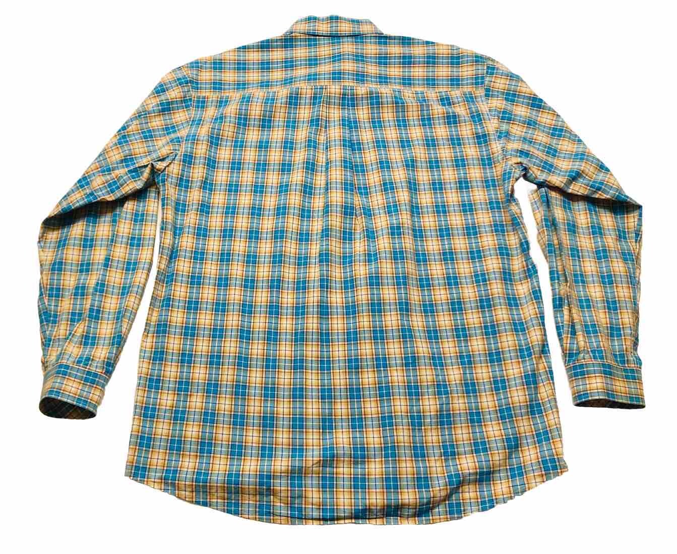 Cinch Western Shirt Mens Large Blue Plaid Long Sleeve White Logo Ferrini Logo