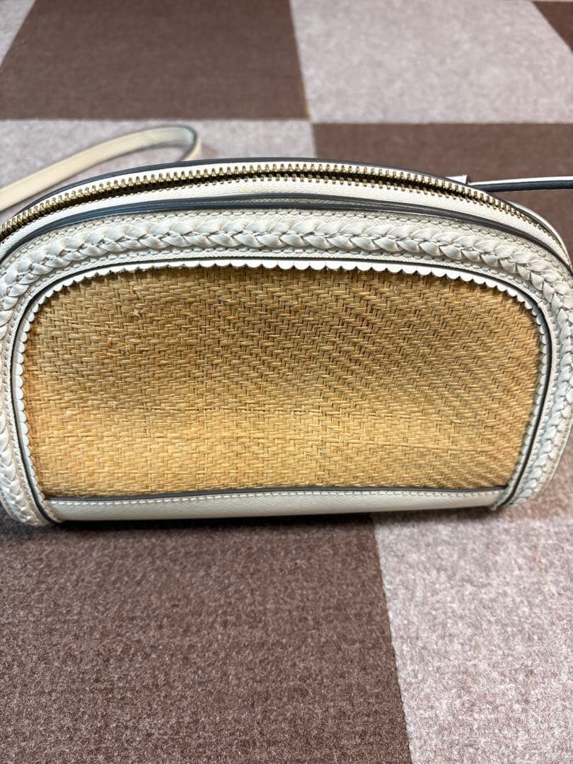 Kate Spade White Straw Crossbody Shoulder Bag Summer Authentic item from Japan