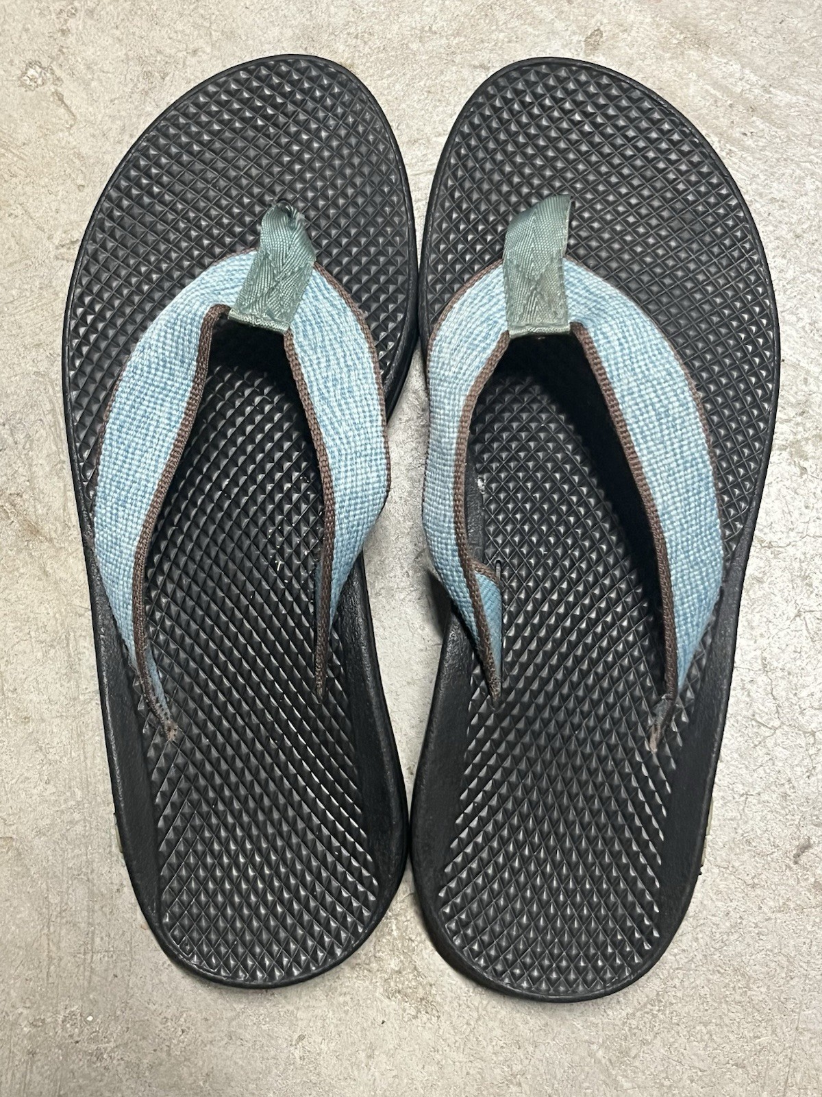 Women’s Chaco EcoTread Flip Zebra Aqua blue synthetic thong flip flops 7 / 38.5