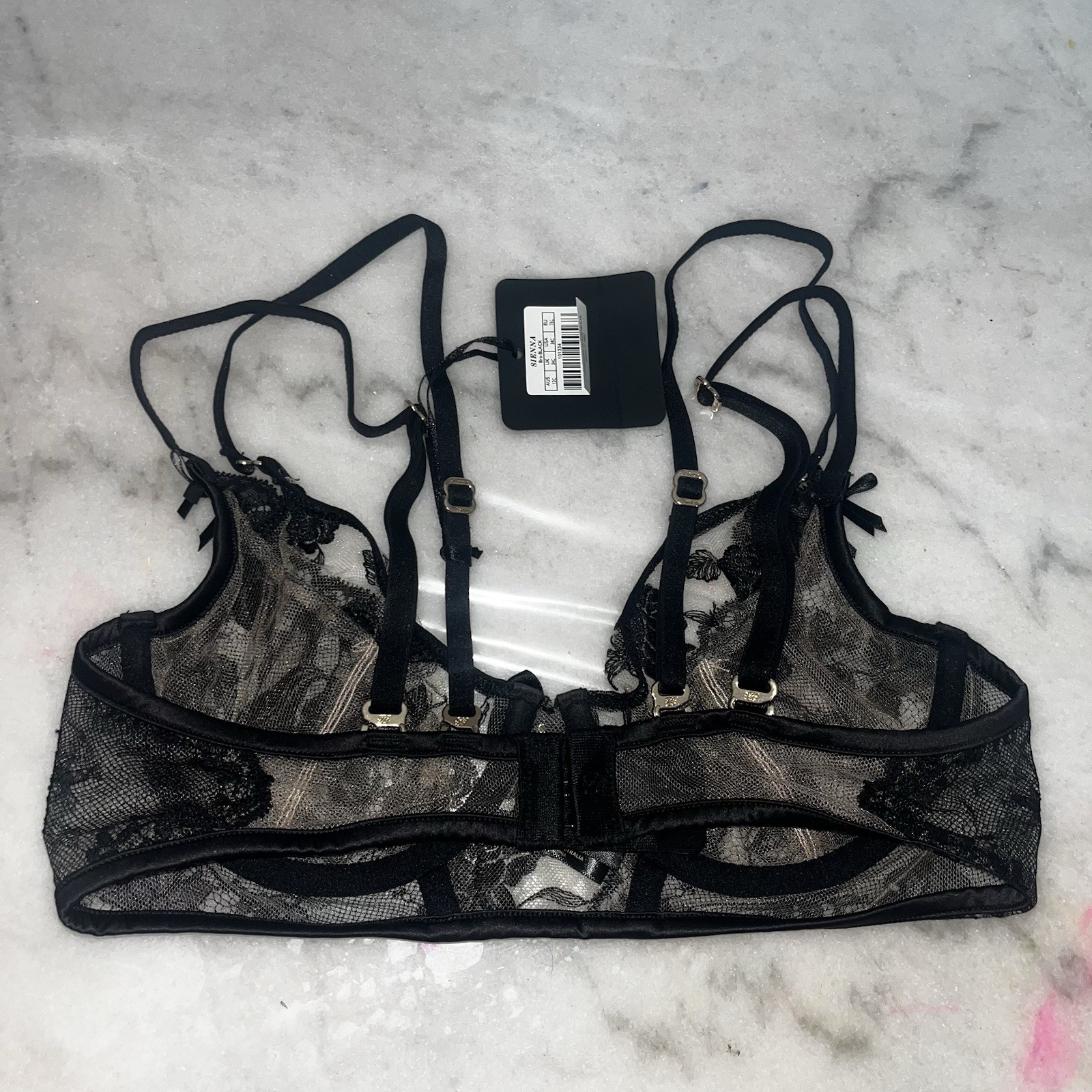 New Honey Birdette Sienna Black Bra Size 12c/34c/34c/75c